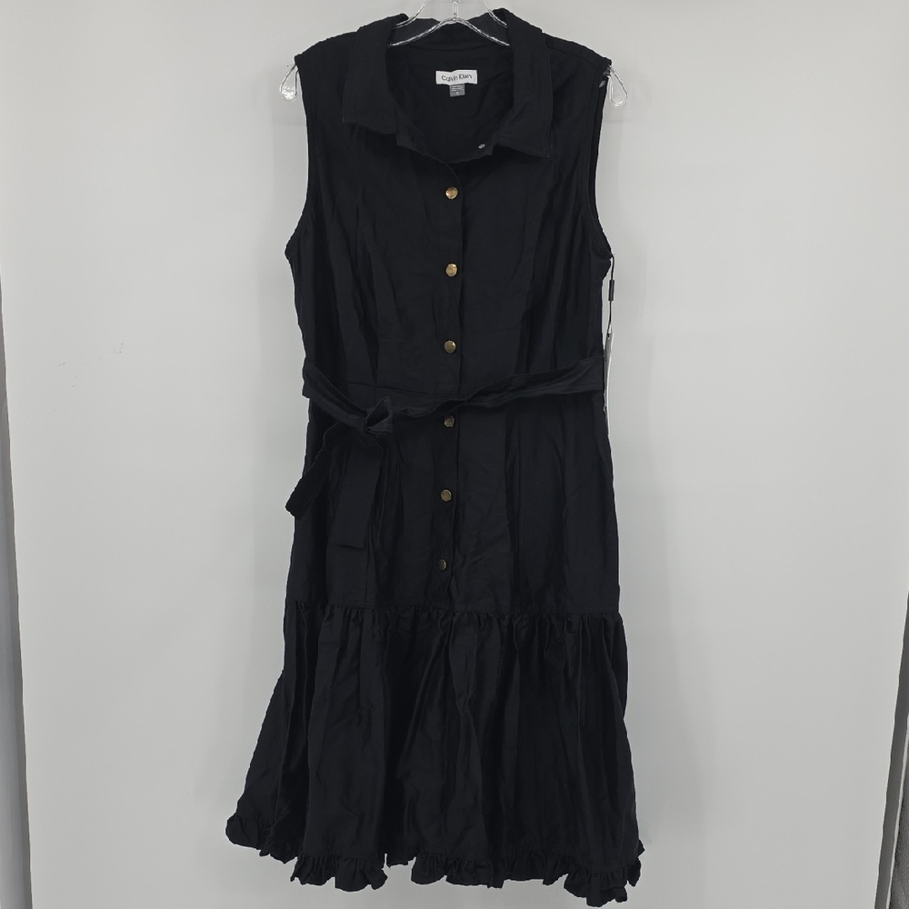 Calvin Klein Black Sleeveless Midi Dress Size 12